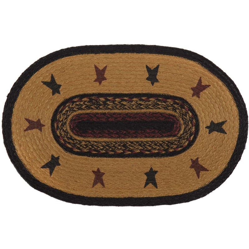 Heritage Farms Star Jute Placemat Set of 6 12x18 - Placemat 12x18