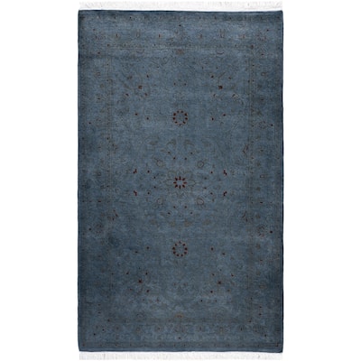 Overdyed One-of-a-Kind Hand-Knotted Area Rug - Gray - 3' 2" x 5' 3"