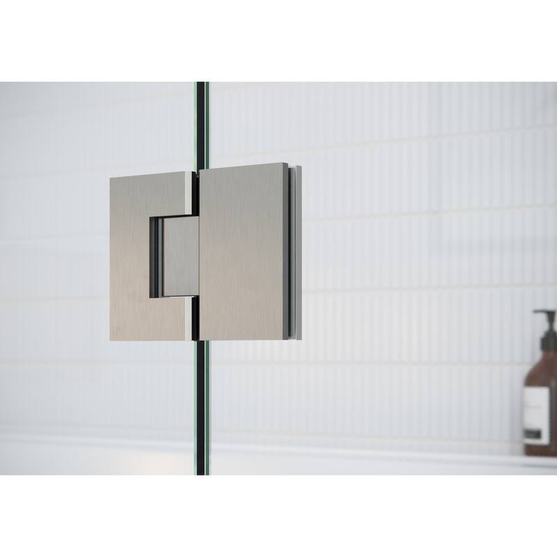 Glass Warehouse 47.5 in. W x 78 in. H Glass Hinged Pivot Frameless 3 Panel Inline Shower Door in