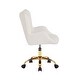 preview thumbnail 11 of 18, Porthos Home Tyra Swivel Office Chair, Teddy Fabric, Gold Chrome Legs