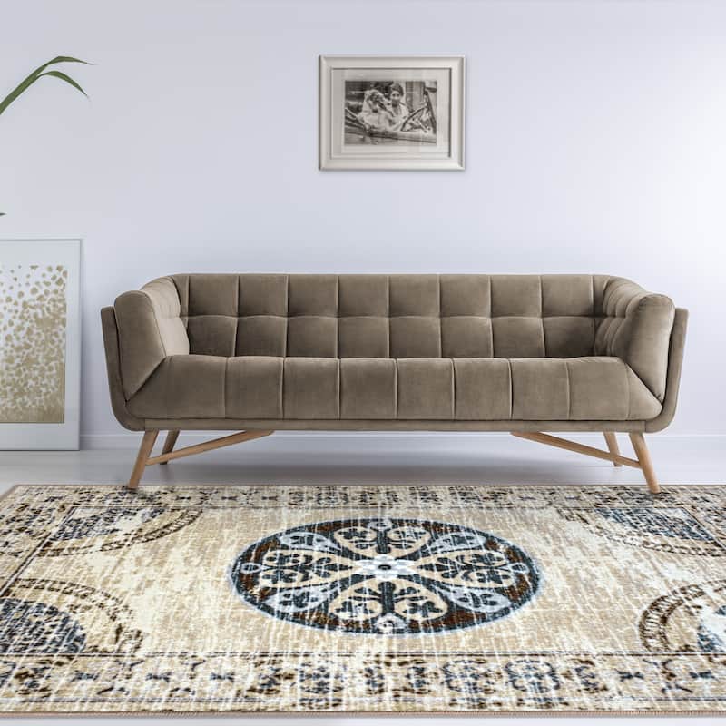 Superior Lani Printed Non-Slip Washable Indoor Area Rug