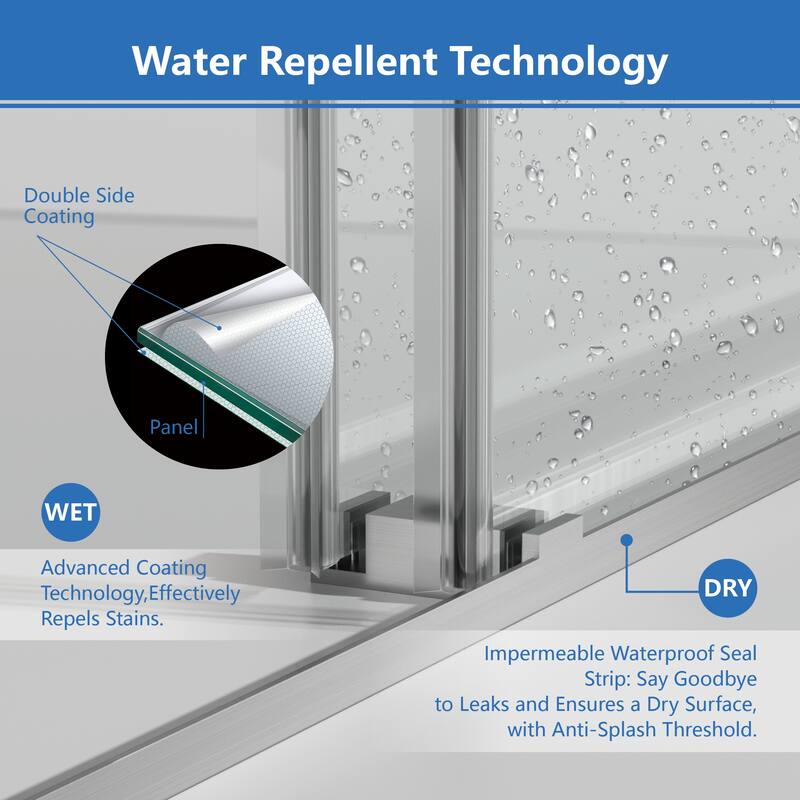 Frameless Double Sliding Shower Door