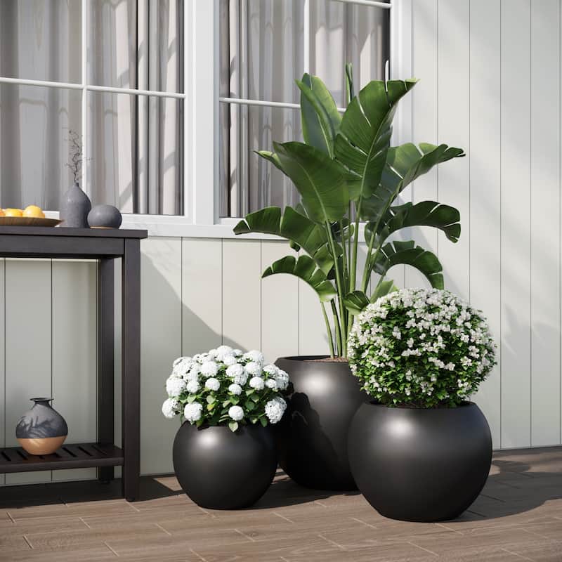DTY Signature Mount Sherman 1-Piece Fiberstone Planter for Indoor/Outdoor