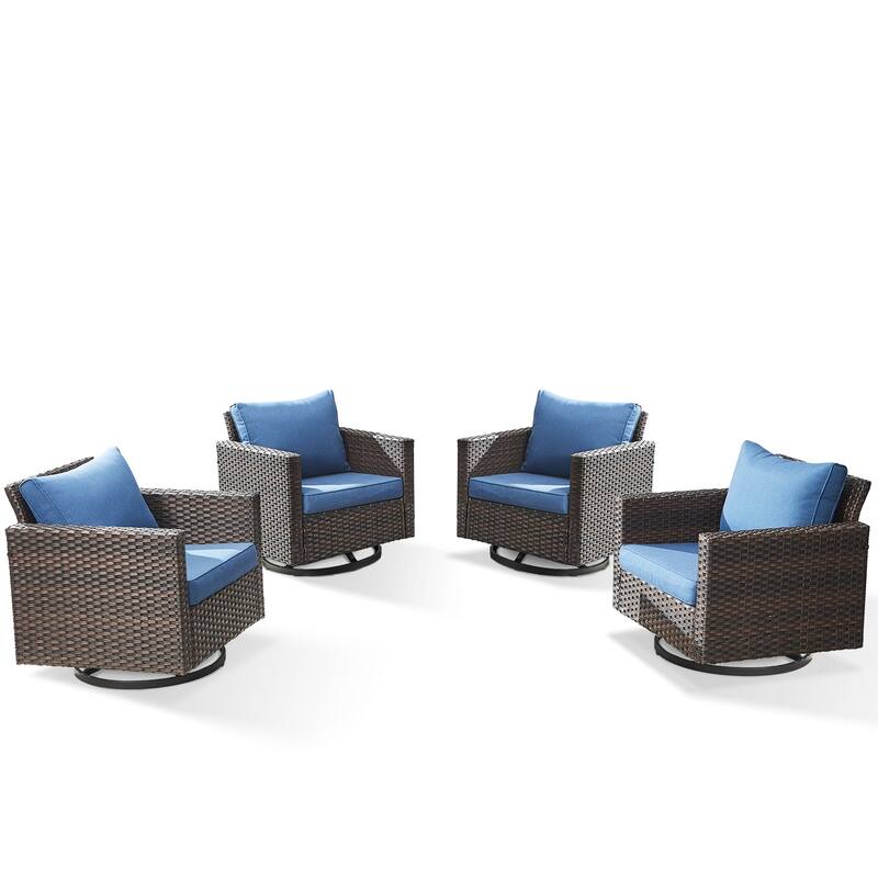 Pocassy Patio Swivel Chair with Soft Cushion