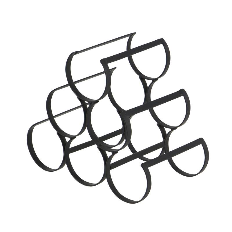 Black Metal Minimalistic 6 Bottle Wine Rack with Curved Holders