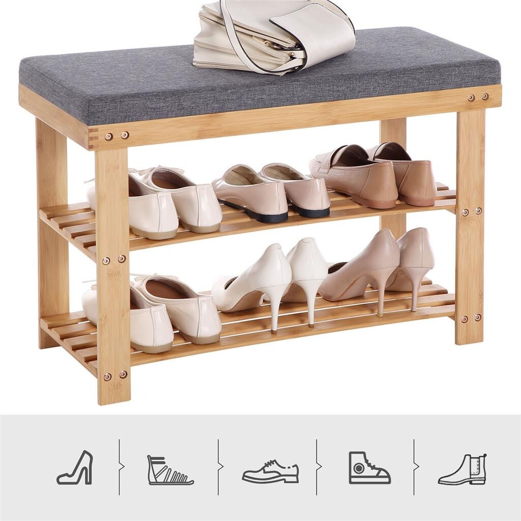 Songmics bamboo shoe rack sales