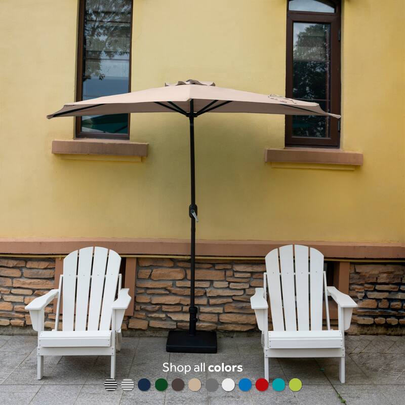 10 Ft. Solar Power Lighted Patio Umbrella with Base Stand