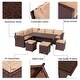 preview thumbnail 3 of 7, 8-Piece Set Outdoor Rattan Dining Table And Chair Brown with Cushion