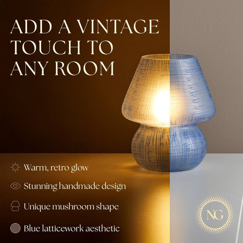 Mushroom White Glass Dimmable LED Table Lamp with E26 Socket Modern