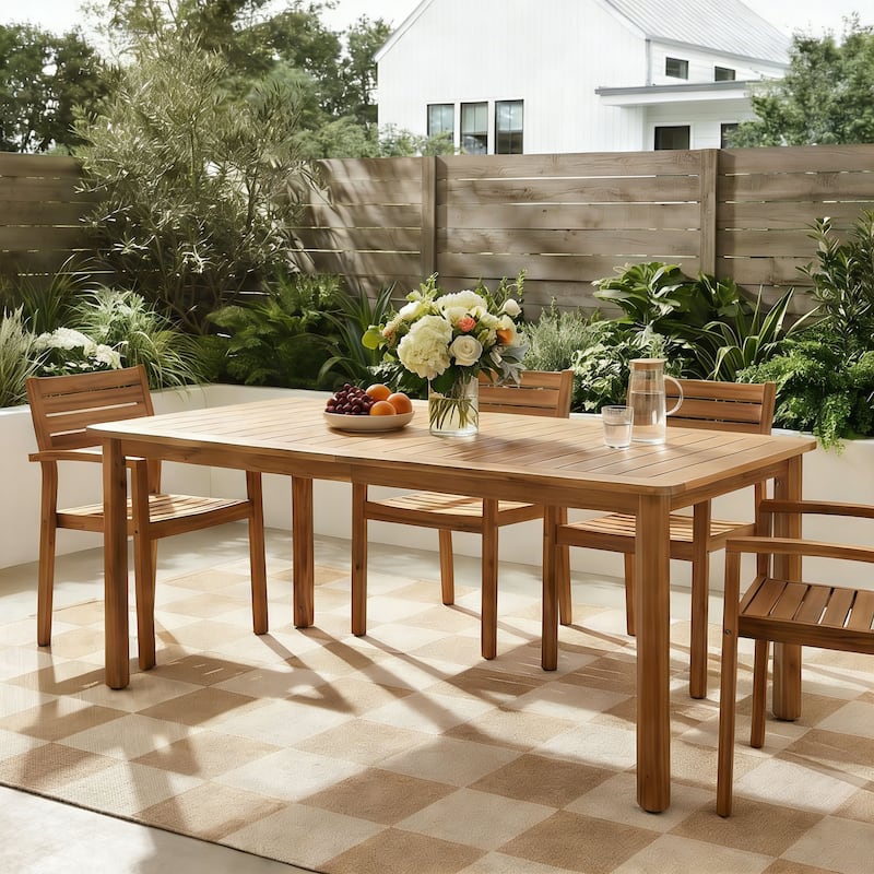 Christopher Knight Home - Verano Rectangular Outdoor Solid Acacia Wood Dining Table - Light Teak