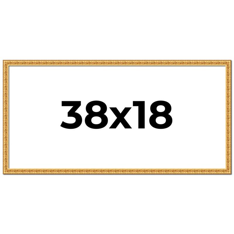 38x18 Frame Gold Real Wood Picture Frame Width 1 inches | Interior