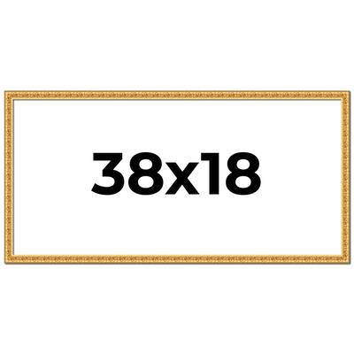 38x18 Frame Gold Real Wood Picture Frame Width 1 inches | Interior
