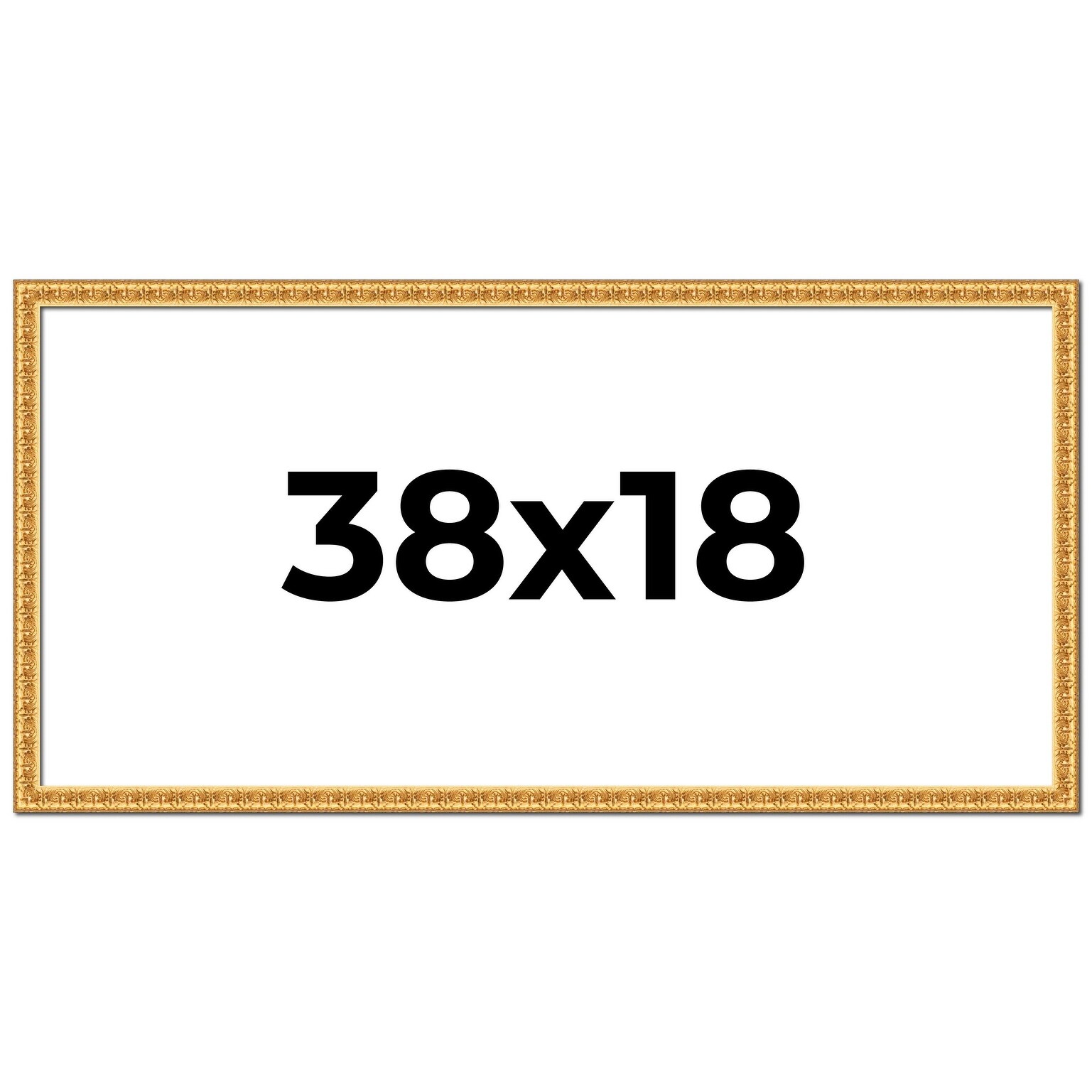 38x18 Frame Gold Real Wood Picture Frame Width 1 inches | Interior
