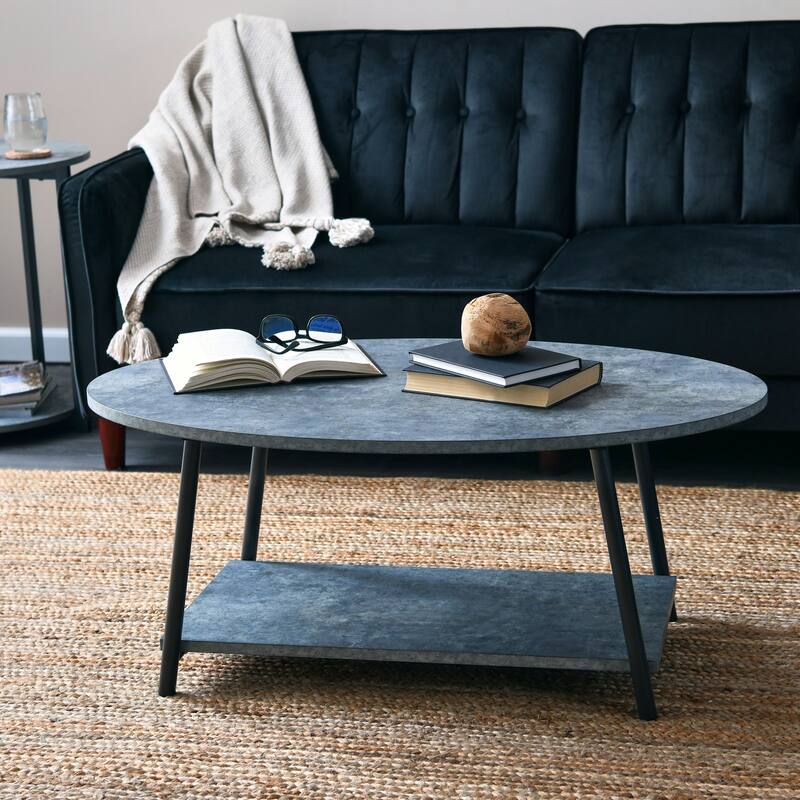 Household Essentials Coffee Table with Storage Shelf