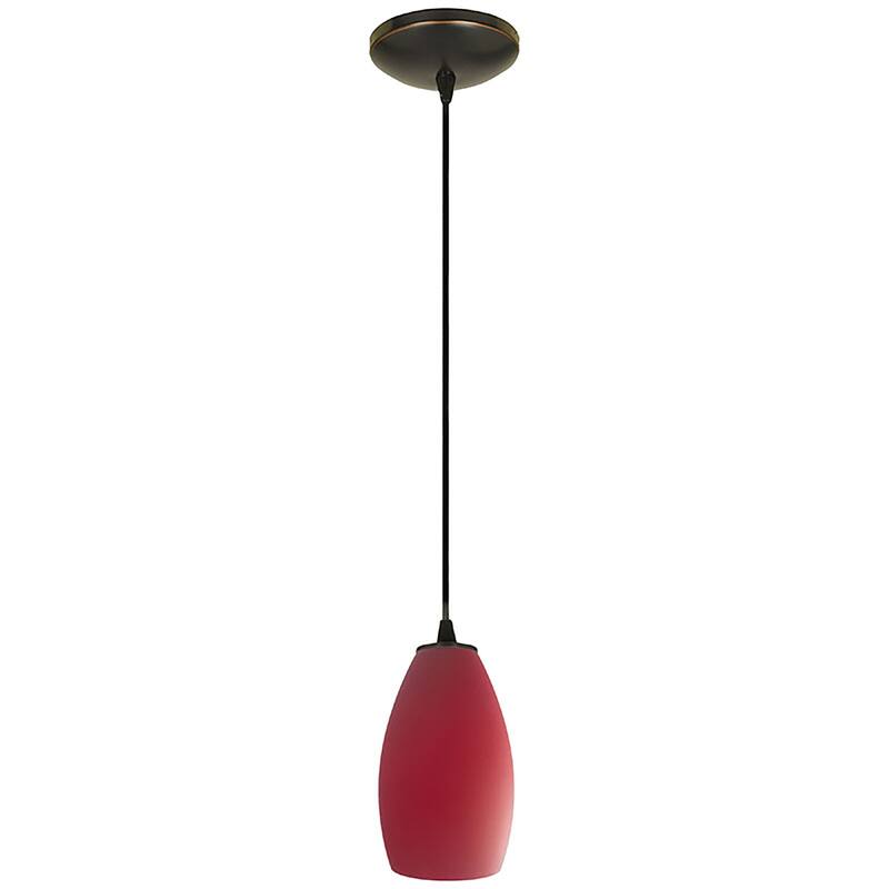 Access Lighting Champagne 1 Light LED Pendant - 5" Wide with Red Glass