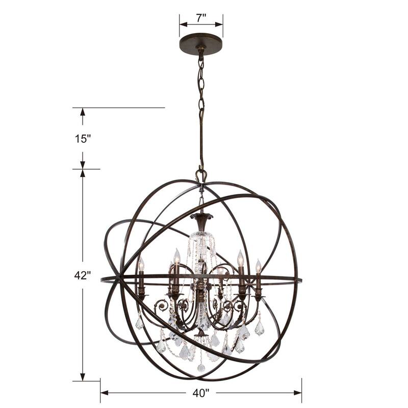Crystorama Lighting Group Solaris 6 Light 40" Wide Globe Chandelier