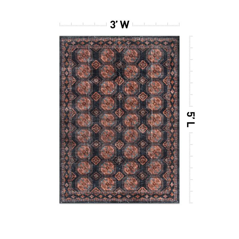 World Rug Gallery Transitional Moroccan Washable Non Slip Area Rug