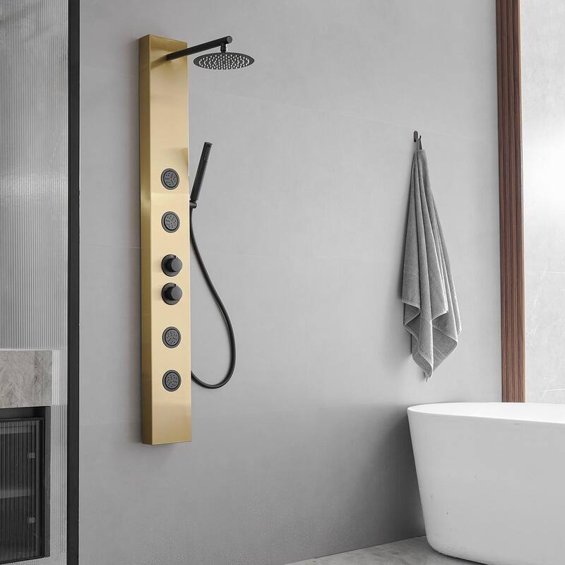 WIZ Rainfall Shower Tower Shower Panel System with Hand Shower
