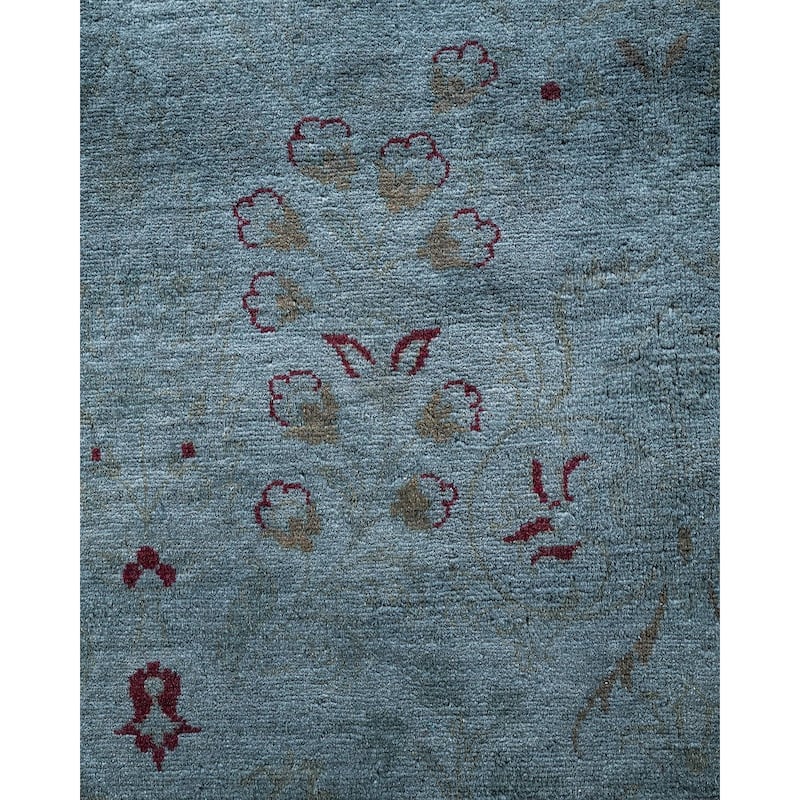 Fine Vibrance One-of-a-Kind Hand-Knotted Area Rug - Gray, 9' 2" x 12' 5" - 9' 2" x 12' 5"