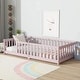preview thumbnail 23 of 66, Floor Platform Bed with Fence without Door Pink