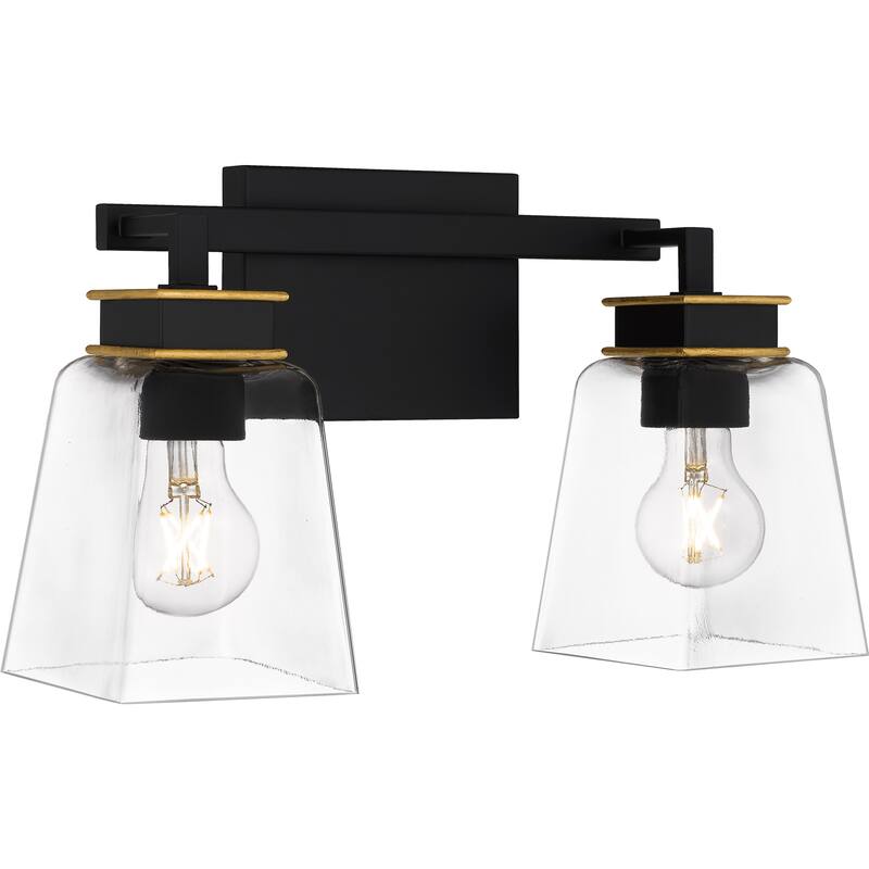 Almany 2-Light Matte Black Bath Light