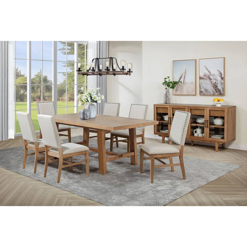 Middleton Extension Leaf Dining Set Brown and Beige - 7-Piece