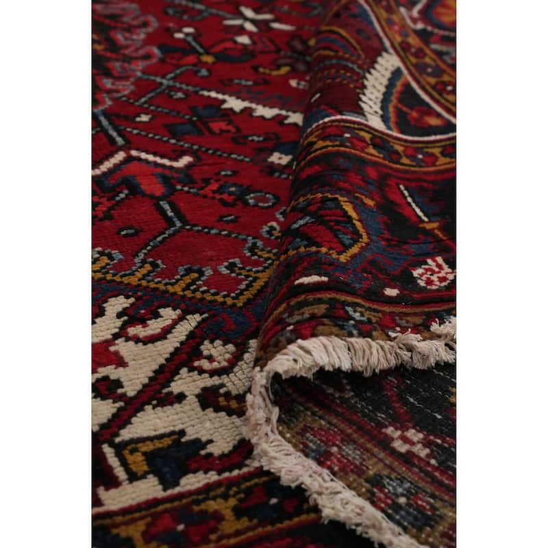 Hand Knotted Oriental 100% Wool Carpet Traditional Medallion Red Heriz Area Rug - 11' 2'' X 7' 10''