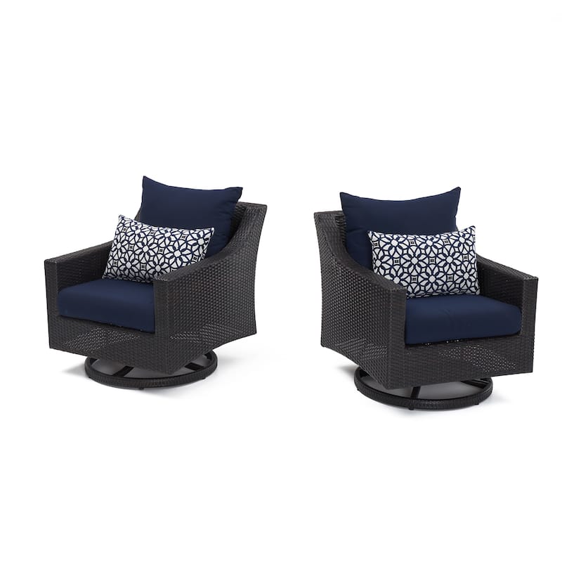 Deco 2 Piece Sunbrella Outdoor Patio Motion Club Chairs - 30"W x 33"D x 32"H