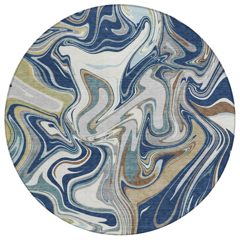 Machine Washable Indoor/ Outdoor Contemproary Fusion Chantille Rug