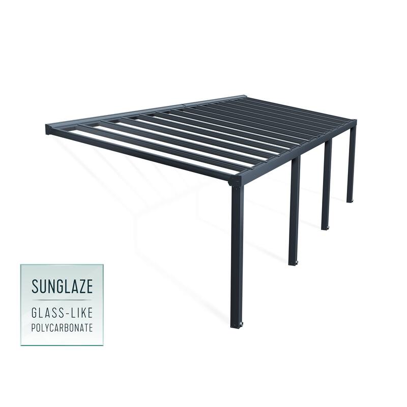 Stockholm 11ft. Gray/Clear Aluminum Patio Cover