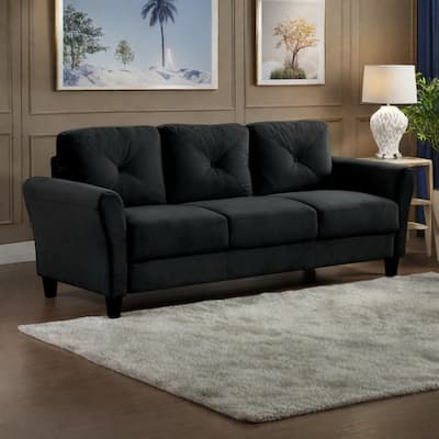 Velvet 3-Seater Sectional Sofa with Memory Foam Cushions