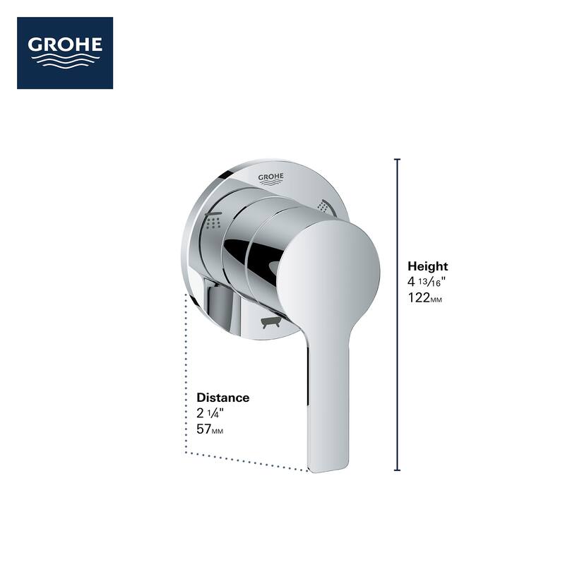 Grohe Lineare Single Handle 3 Way Diverter Valve - Less Rough In