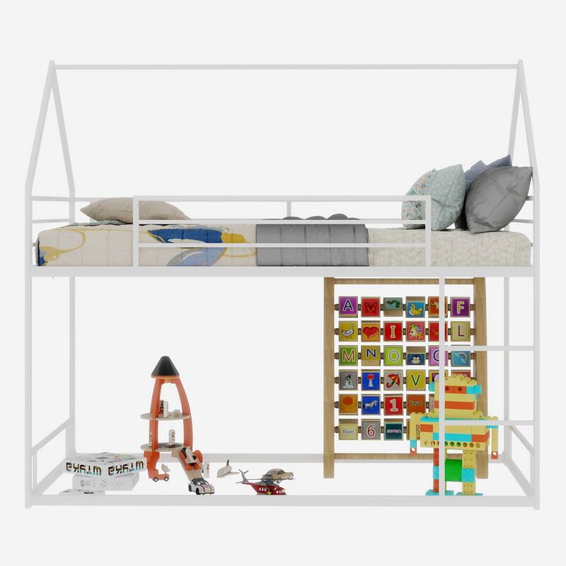Metal Twin over Twin Bunk Bed Heavy-duty Sturdy Metal