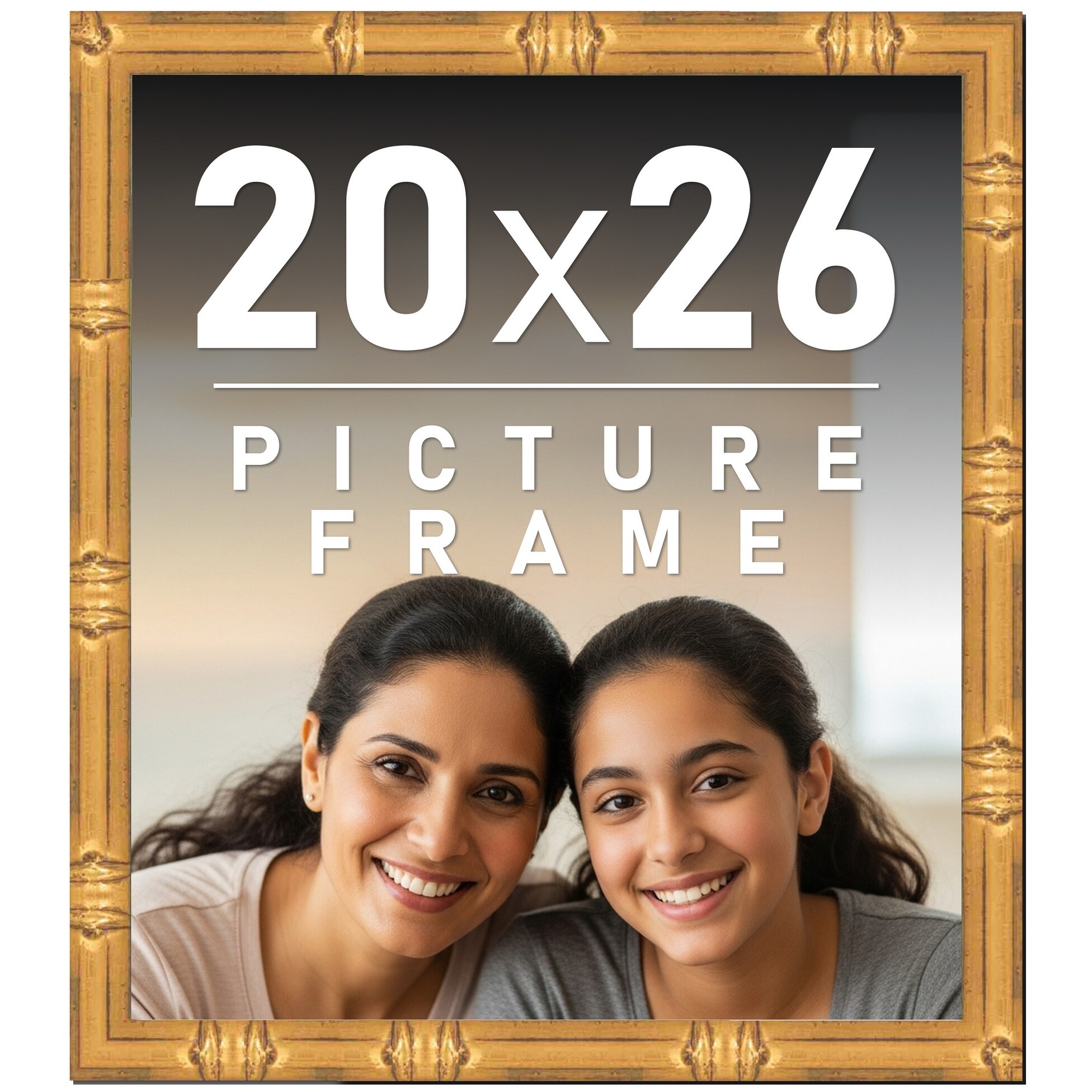 20x26 Frame Gold Bamboo Picture Frame - Complete Modern Photo