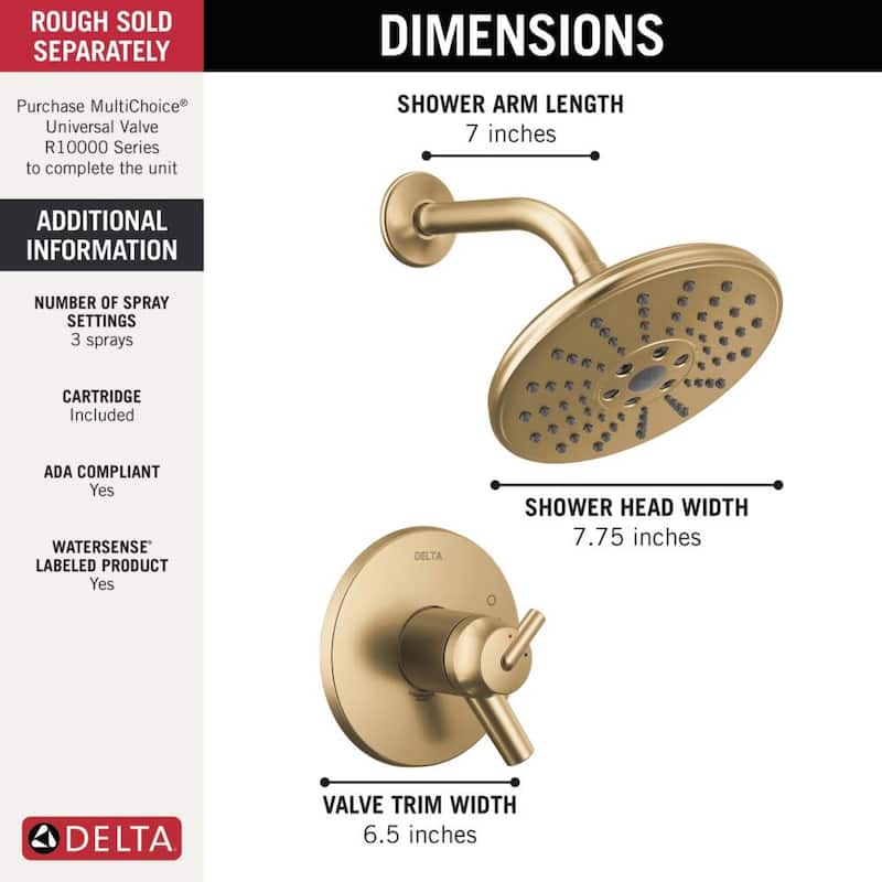 Delta Trinsic Tempassure 17T Series Dual Function Thermostatic Shower
