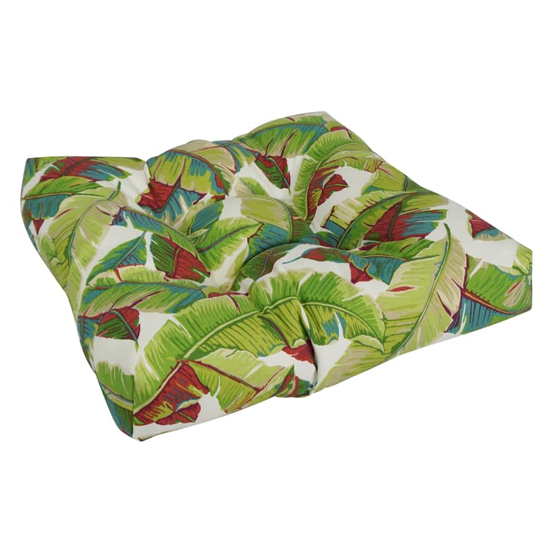 19-inch Square Tufted Indoor/Outdoor Chair Cushion - 19" x 19"