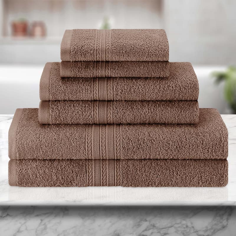 Eco-Friendly Sustainable Cotton 6-Piece Bathroom Towel Set