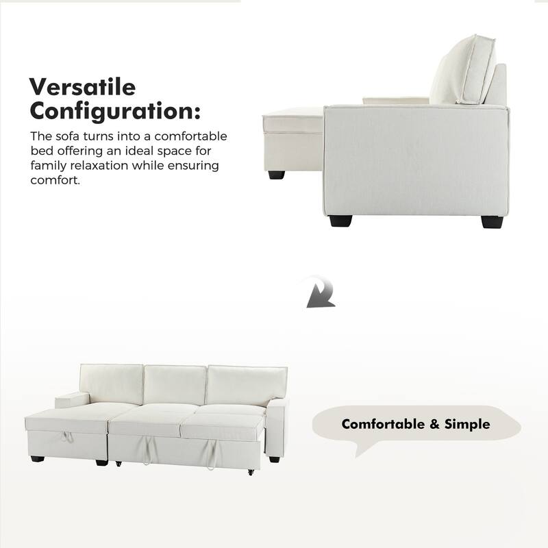 Badari Modern Pull Out Sleeper Sofa&Chaise with Storage by HULALA HOME