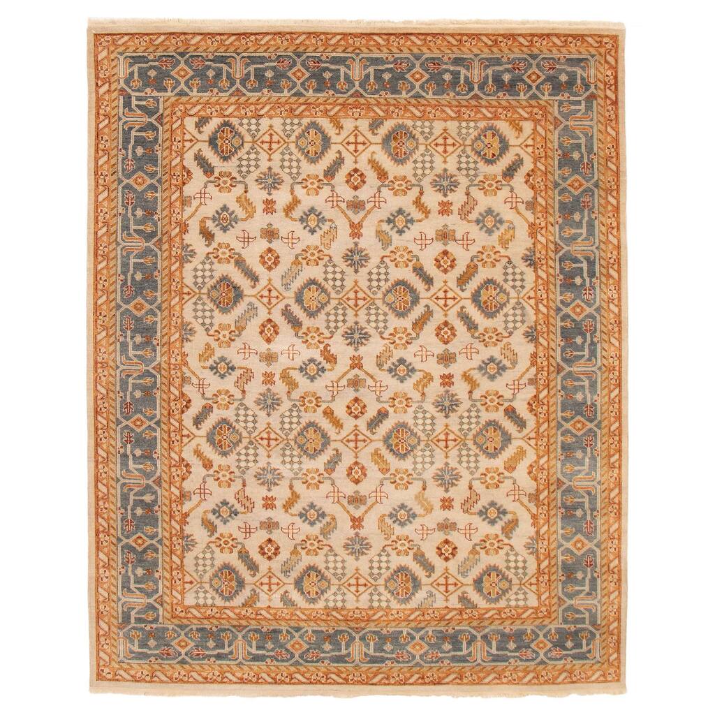 ECARPETGALLERY Hand-knotted Finest Agra Jaipur Ivory Wool Rug - 8'0 x 9'11