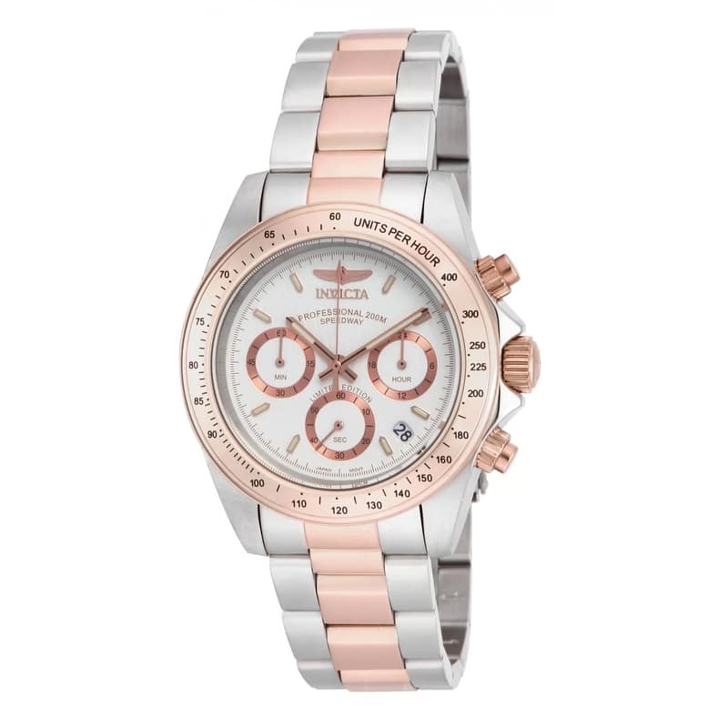 Invicta Men's ILE6932A Speedway Quartz Chronograph Metallic White Dial Watch