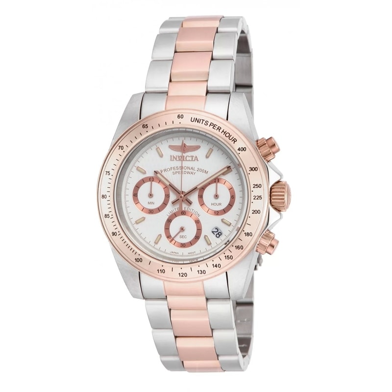 Invicta Men's ILE6932A Speedway Quartz Chronograph Metallic White Dial Watch