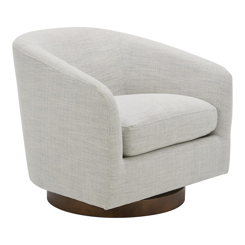 Aurelle Home Modern Upholsted Swivel Barrel Chair - Splashed White