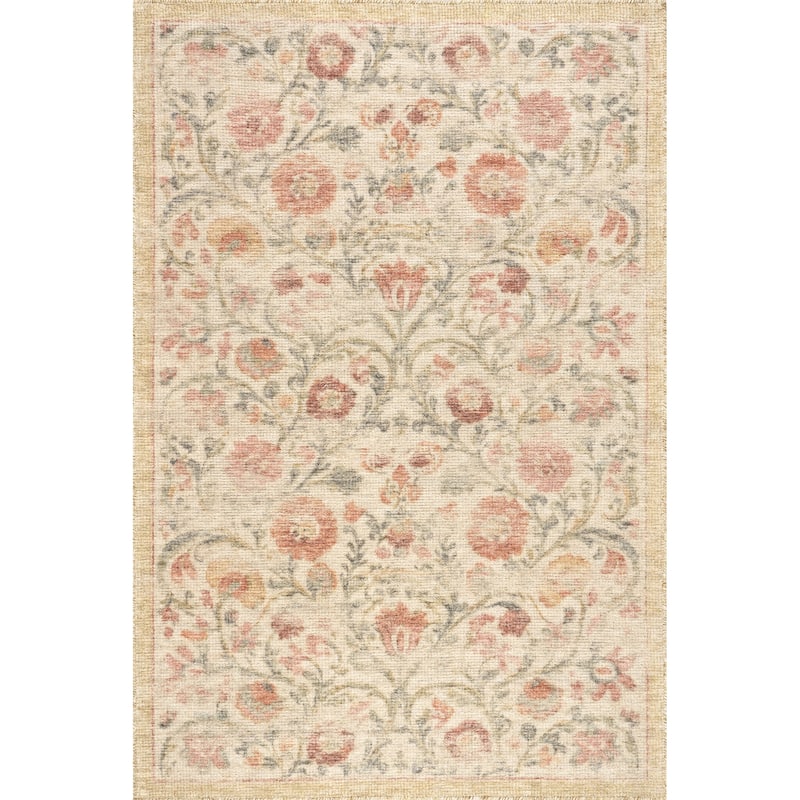 Padma Lakshmi Sufi Hand-Tufted Floral Motif Wool-Blend Rug