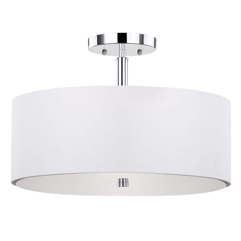 SAFAVIEH Lighting Araceli 3-Light Chrome Ceiling Drum Light - 16"x16"x11.25" - 16Wx16Dx11H