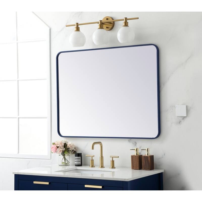 Ezra Soft Corner Metal Rectangular Mirror