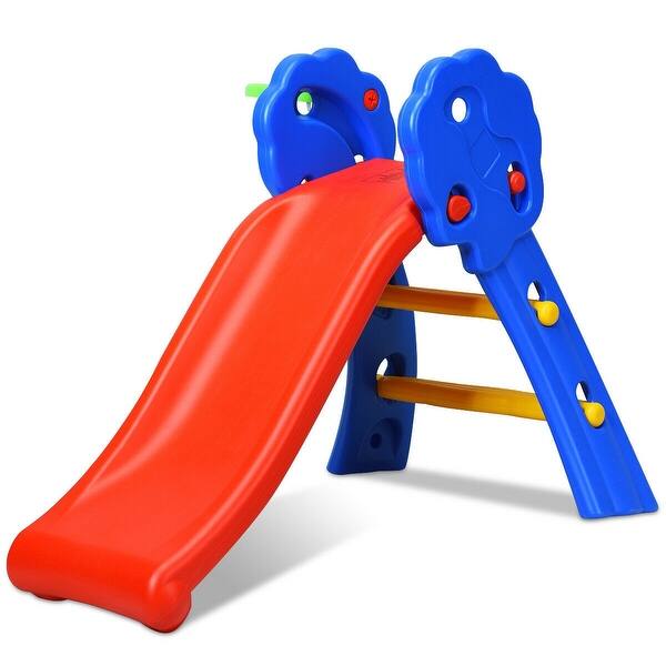 Shop 2 Step Children Folding Slide With Basketball Hoop Free