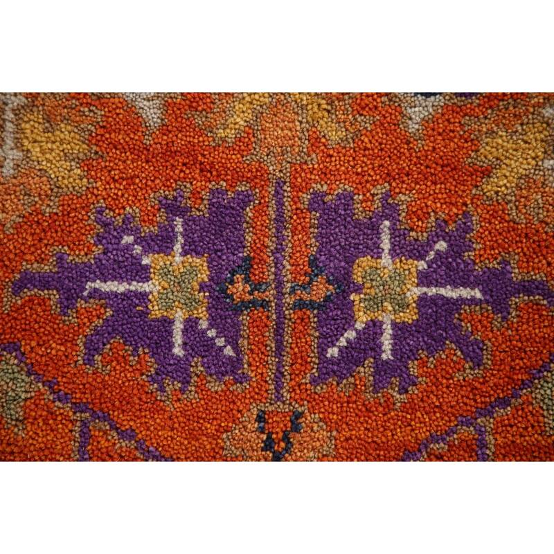 Orange Floral Heriz-Serapi Oriental Accent Rug Wool Carpet - 3'0"x 5'0"
