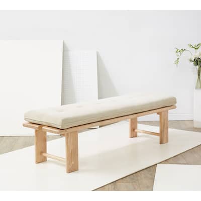SAFAVIEH Couture Rasema Modern Cushion Bench - 60.8 In. W x 18.9 In. D x 18.1 In. H - 61Wx19Dx18H