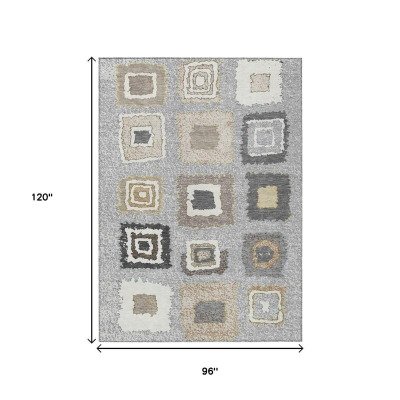 HomeRoots Geometric Transitional Rectangle Outdoor Rug