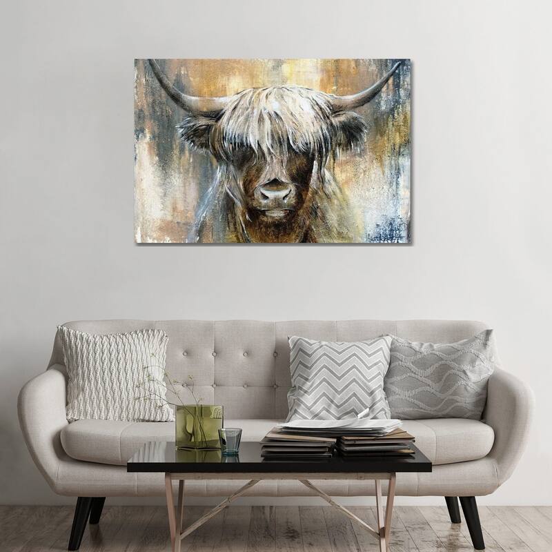 iCanvas "Highland Cow I" by Studio Paint-Ing Canvas Print - 32x48x1.5